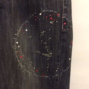 Juniors Johnny Girl Jeans Rhinestones Size 6/7